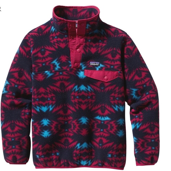 Patagonia Girls' Lightweight Synchilla® Snap-T® Aztec Pullover kids size Large - Picture 1 of 5